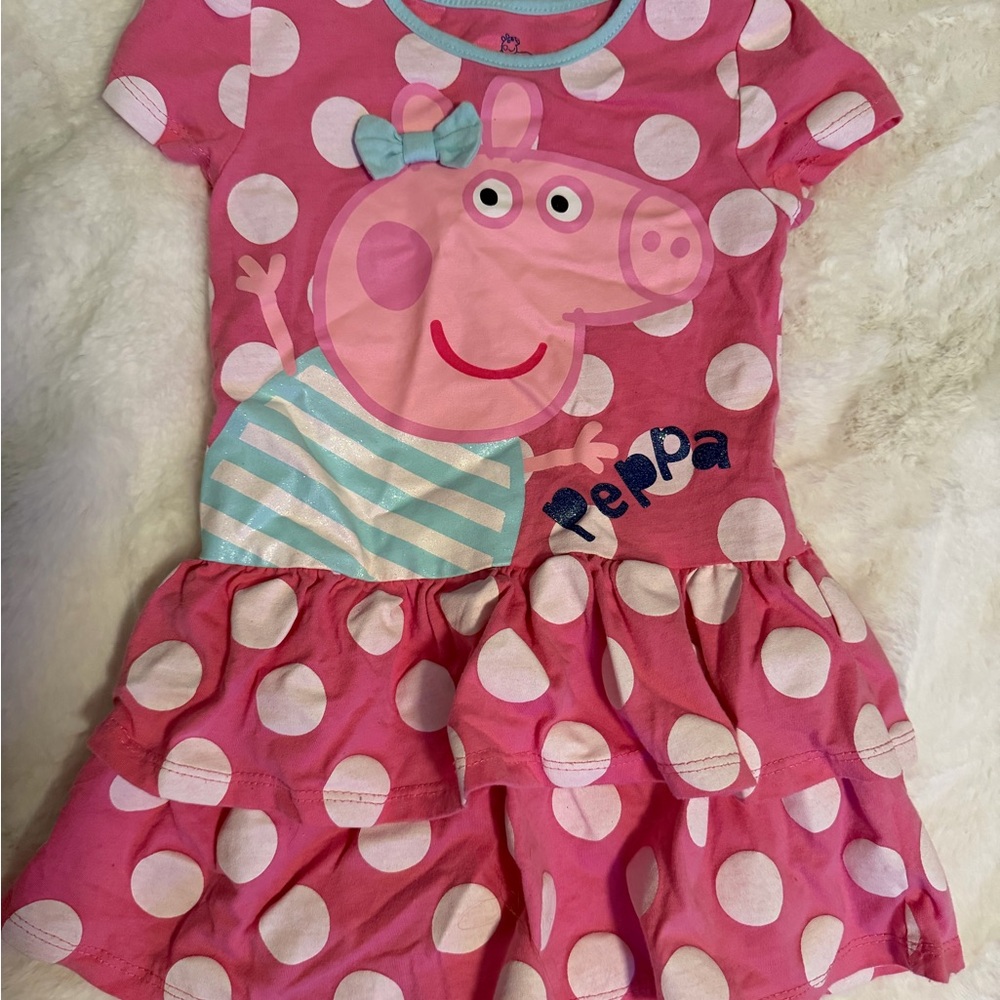 Peppa Pig Pink and White Polka Dot Dress
